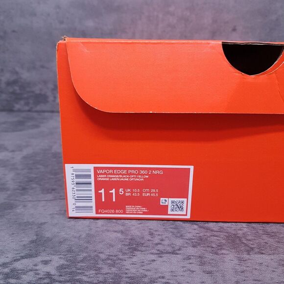 NIKE Vapor Edge Pro 360 2 NRG Football Cleats Mens‎ 11.5 Yellow Orange Black